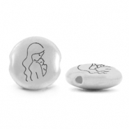 Kralen DQ metaal moeder Antiek zilver (nikkelvrij)