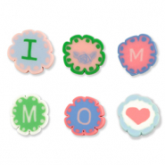 Polymeer kralen "I love mom" Multicolor light