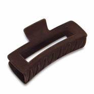 Haaraccessoires haarklem velvet Brown