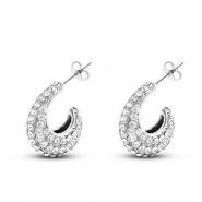 Roestvrij stalen (RVS) Stainless steel oorbellen / oorstekers Silver