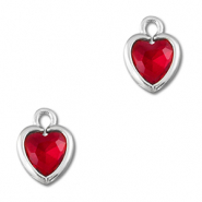 Hangers van Crystal glas hart Red-silver
