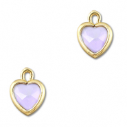 Hangers van Crystal glas hart Light lilac-gold