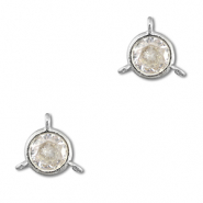 Tussenstukken van Crystal glas rond Transparent-silver