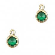 Hangers van Crystal glas rond Emerald green-gold