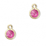 Hangers van Crystal glas rond Dark pink-gold