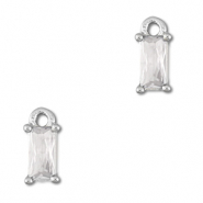 Hangers van Crystal glas rechthoek Transparent-silver