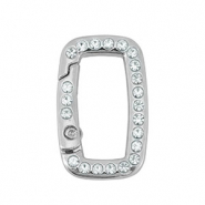 Gekleurde onderdelen sleutelhanger rechthoek Silver