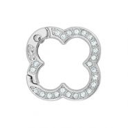 Gekleurde onderdelen sleutelhanger bloem Silver