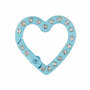 Gekleurde onderdelen sleutelhanger hart Light blue