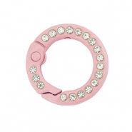 Gekleurde onderdelen sleutelhanger ring Pink