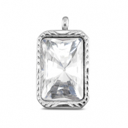 BY31&reg; Roestvrij stalen (RVS) Stainless steel bedels rechthoek Silver