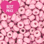 Glaskralen Rocailles 6/0 (4mm) Pretty pink