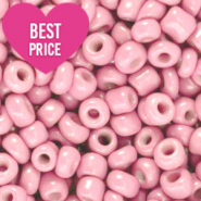 Glaskralen Rocailles 6/0 (4mm) Posy pink