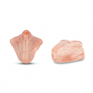 Czech kralen lily flower 9x8mm Transparent light orange