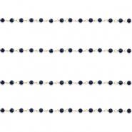 Roestvrij stalen (RVS) Stainless steel onderdelen jasseron rond Gold-dark blue