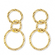 Roestvrij stalen (RVS) Stainless steel oorbellen / oorstekers Gold