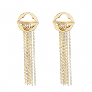 Roestvrij stalen (RVS) Stainless steel oorbellen / oorstekers Gold