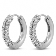 Roestvrij stalen (RVS) Stainless steel oorbellen / creolen Silver