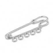 Onderdelen metaal sierspeld met 5 ogen Silver