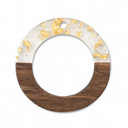Houten hangers rond Transparent-gold-brown