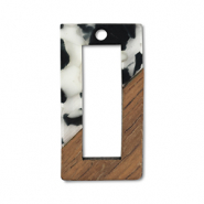 Houten hangers rechthoek Black-white-brown