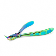 Beadsmith Chroma gebogen puntbek tang met veer Rainbow Titanium