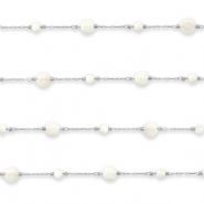 Roestvrij stalen (RVS) Stainless steel onderdelen jasseron rond Silver-off white