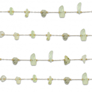Roestvrij stalen (RVS) Stainless steel onderdelen jasseron prehniet irregular Gold-light green