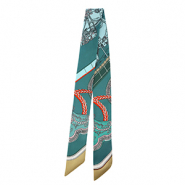 Bandana sjaal met paard Teal green-light blue-light brown