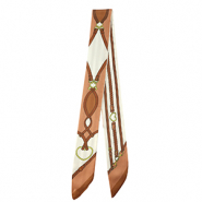 Bandana sjaal met vlecht Off white-light brown-brown