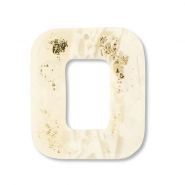 Polymeer hangers vierkant Off white-beige-gold