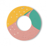 Polymeer hangers rond Green-pink-ochre yellow
