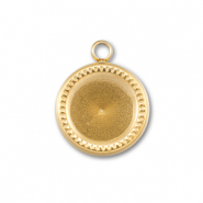 BY31&reg; Roestvrij stalen (RVS) Stainless steel bedels met setting voor SS39 puntsteen Gold