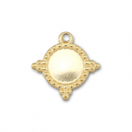 BY31&reg; Roestvrij stalen (RVS) Stainless steel bedels met setting voor SS34 flatback Gold