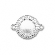 BY31&reg; Roestvrij stalen (RVS) Stainless steel tussenstuk met setting voor SS30 flatback Silver