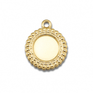 BY31&reg; Roestvrij stalen (RVS) Stainless steel bedels met setting voor SS30 flatback Gold