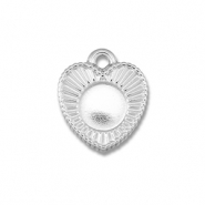 BY31&reg; Roestvrij stalen (RVS) Stainless steel bedels met setting voor SS30 flatback Silver