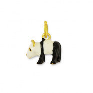 Bedels metaal panda Black-white-gold