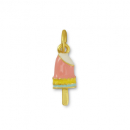 Bedels metaal ijs lolly Pink-yellow-gold