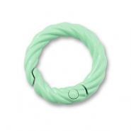 Gekleurde onderdelen sleutelhanger ring Mint green