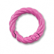 Gekleurde onderdelen sleutelhanger ring Magenta pink