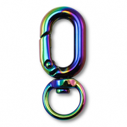 Gekleurde onderdelen sleutelhanger ovaal Black-AB coating