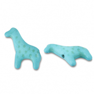 Kralen keramiek giraffe Turquoise blue