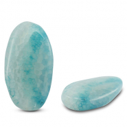 Natuursteen kralen chalcedoon & agaat ovaal crackle Transparent light blue