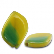 Natuursteen kralen agaat blad Transparent green-brown