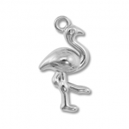 Roestvrij stalen (RVS) Stainless steel bedels flamingo Silver