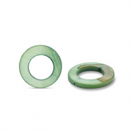Schelp kralen 15mm rond Dark green