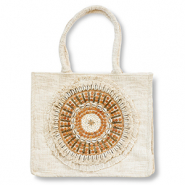BY31® Strandtas Off white-brown-gold