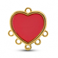 Bedels DQ metaal met 6 ogen Red-Goud (nikkelvrij)