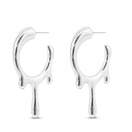 Onderdelen DQ metaal oorbellen Antiek zilver (nikkelvrij)